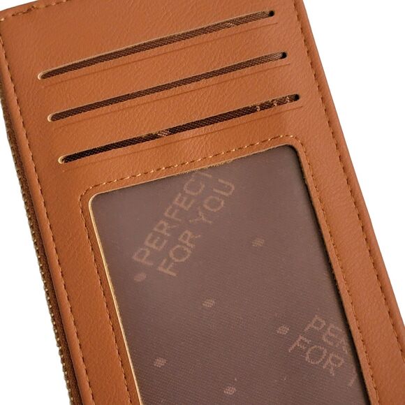 Weichen RFID Card Holder Wallet Brown Faux Leather‎ Folding Snap Closure ID - Picture 6 of 14